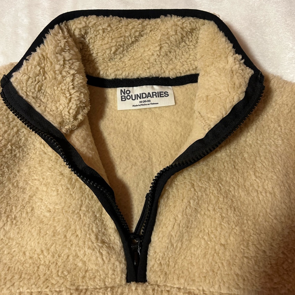 No Boundaries Tan Puffer Coat with Stand-Up Collar - Picture 3 of 4